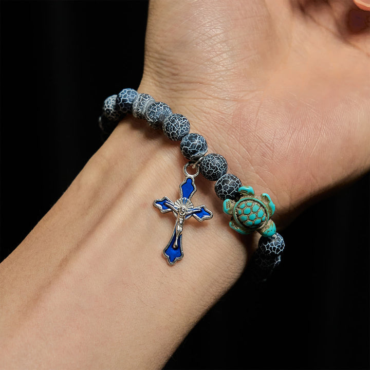 Christianartworkshop Ocean's Faith with Multicolored Natural Stone & Turtle Charm Animal Bracelet - image 44