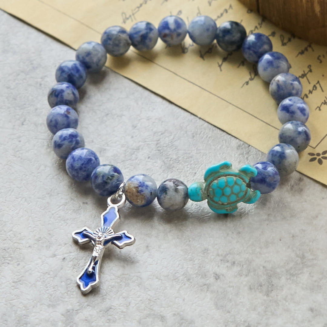 Christianartworkshop Ocean's Faith with Multicolored Natural Stone & Turtle Charm Animal Bracelet - image 29