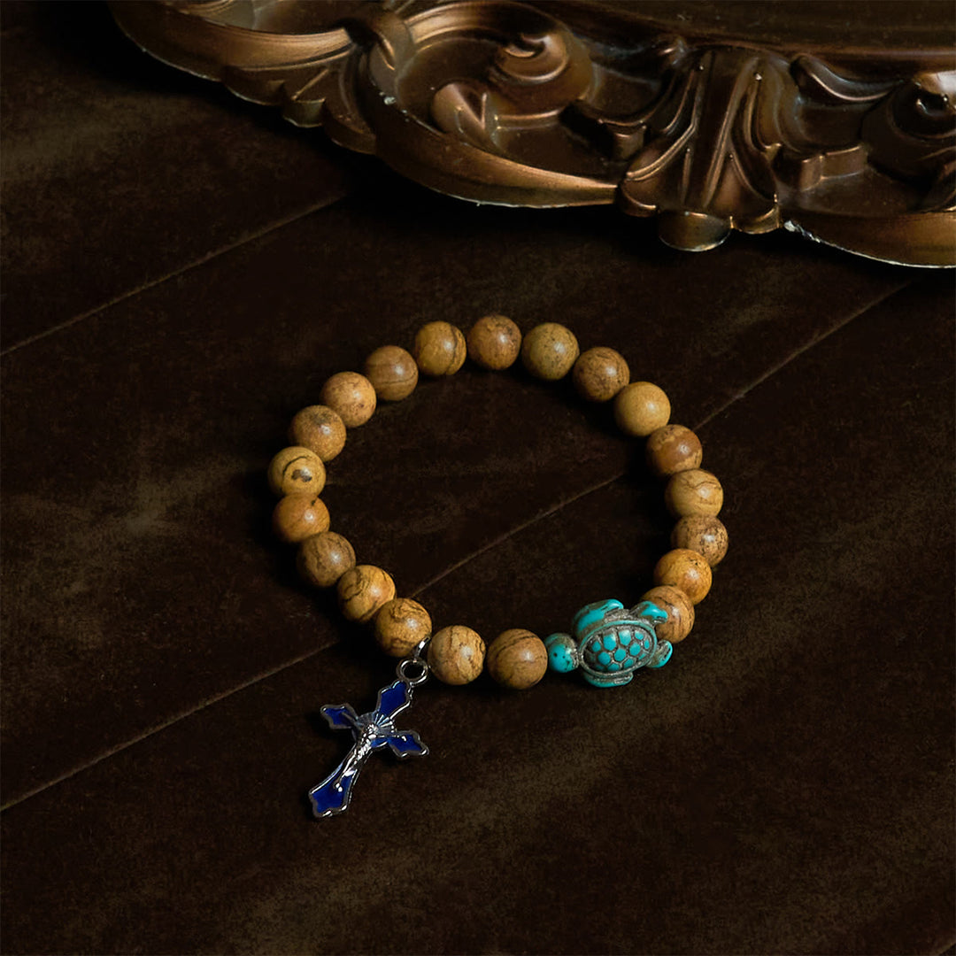 Christianartworkshop Ocean's Faith with Multicolored Natural Stone & Turtle Charm Animal Bracelet - image 52