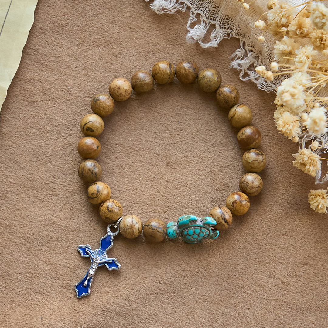 Christianartworkshop Ocean's Faith with Multicolored Natural Stone & Turtle Charm Animal Bracelet - image 53