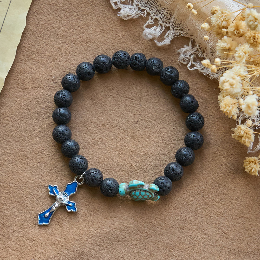 Christianartworkshop Ocean's Faith with Multicolored Natural Stone & Turtle Charm Animal Bracelet - image 18
