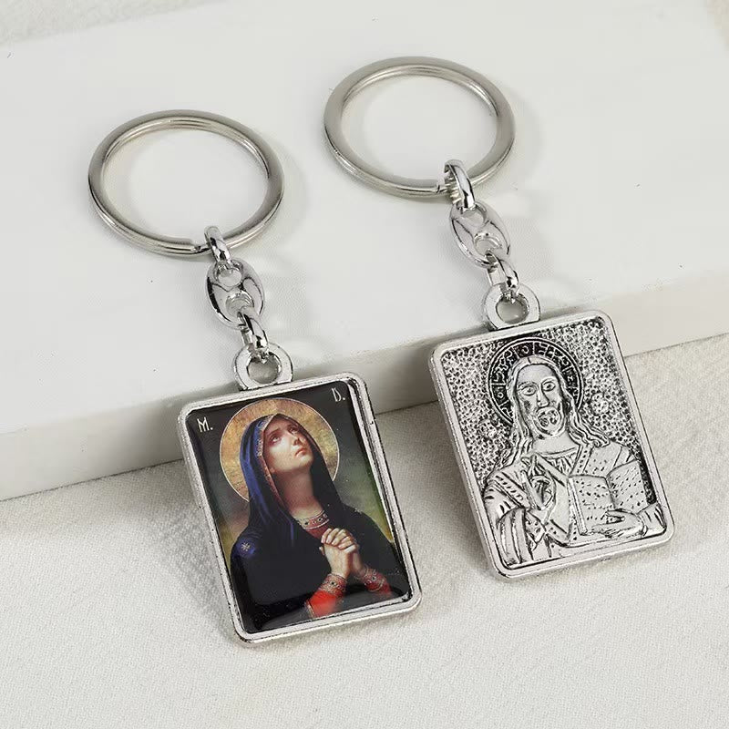 Christianartworkshop Artistic Religious Double - Sided Keychain: A Unique Expression of Divine Connection - Alloy - image 0