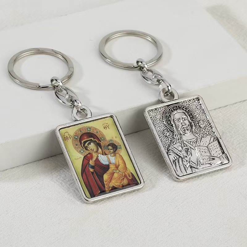 Christianartworkshop Artistic Religious Double - Sided Keychain: A Unique Expression of Divine Connection - image 1