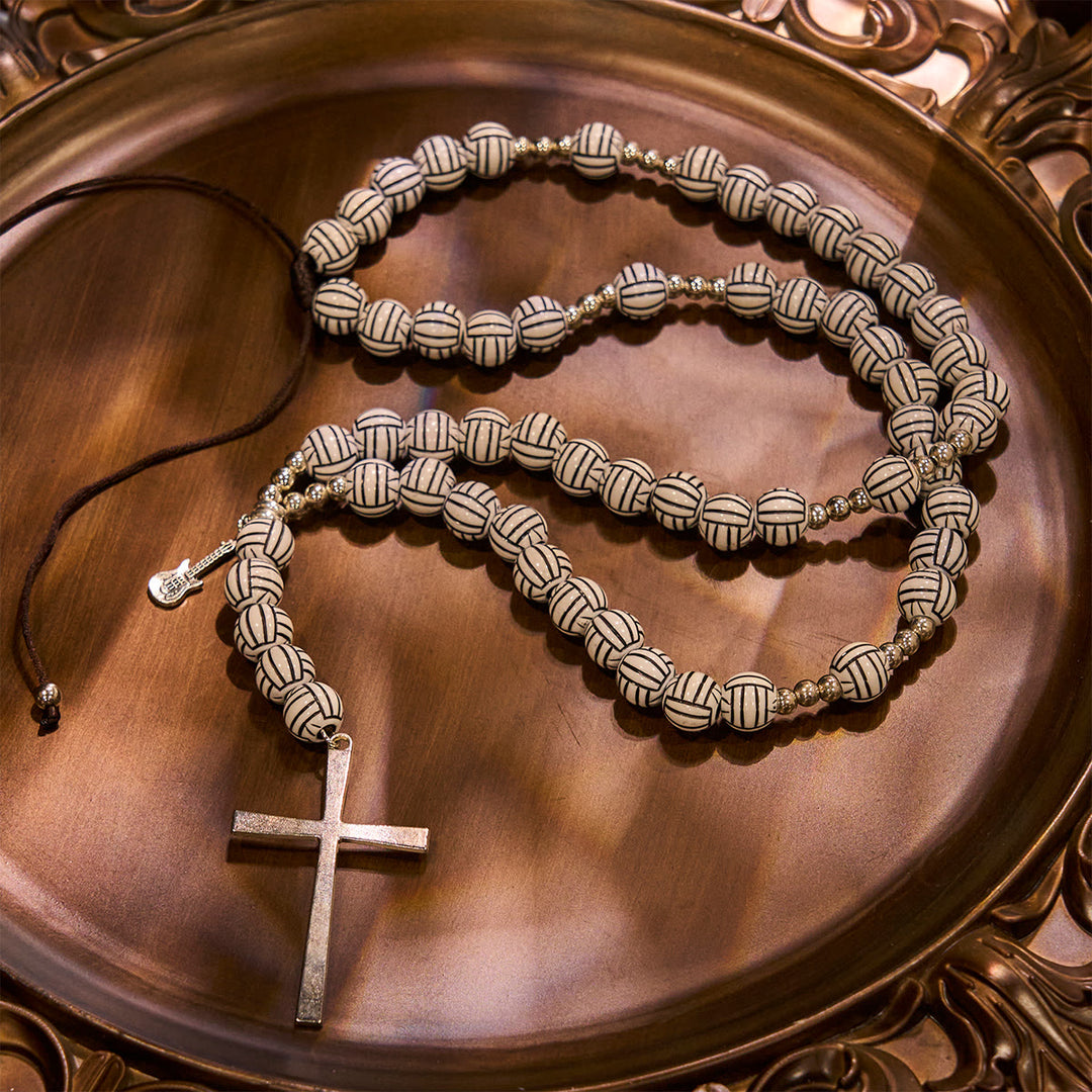 Christianartworkshop Victory in Christ Volleyball Prayer Rosary with Guitar Charm: A Melody of Prayer - image 5