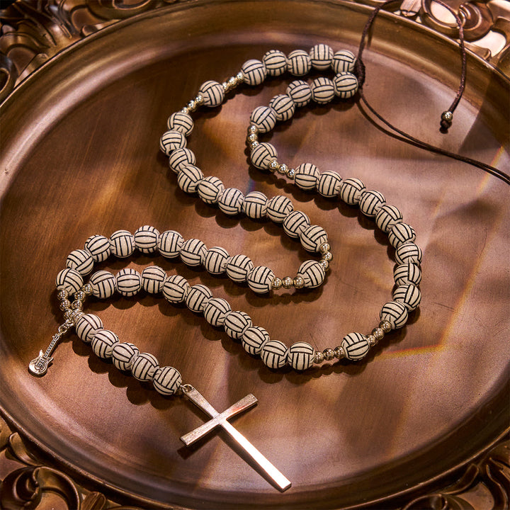 Christianartworkshop Victory in Christ Volleyball Prayer Rosary with Guitar Charm: A Melody of Prayer - image 6