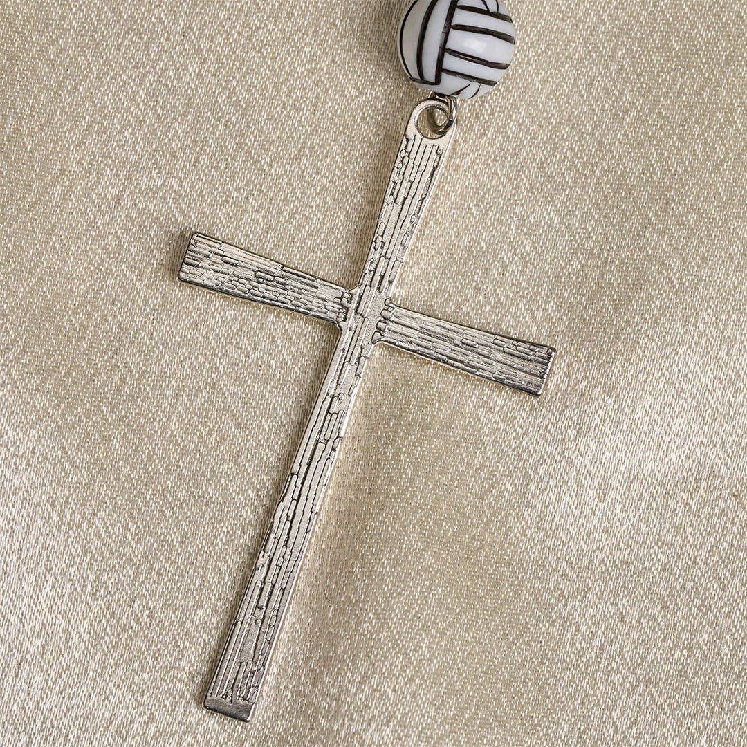 Christianartworkshop Victory in Christ Volleyball Prayer Rosary with Guitar Charm: A Melody of Prayer - image 8