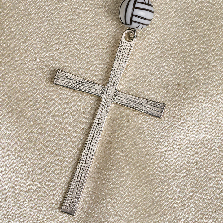 Christianartworkshop Victory in Christ Volleyball Prayer Rosary with Guitar Charm: A Melody of Prayer - image 8