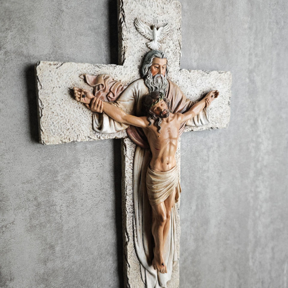 Christianartworkshop Holy Trinity Crucifix Wall Art with Christ, Father and Holy Spirit - image 1