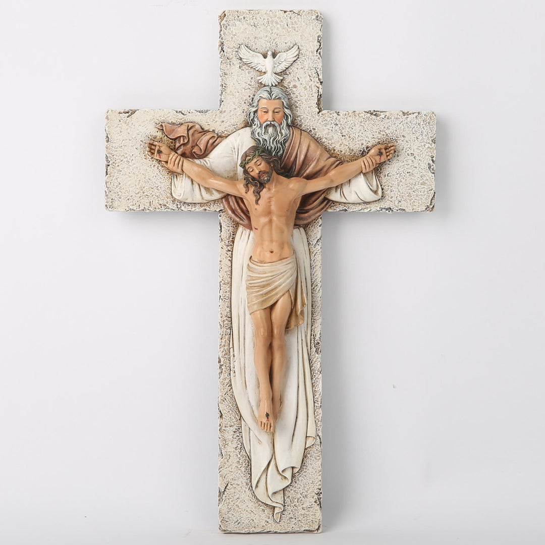 Christianartworkshop Holy Trinity Crucifix Wall Art with Christ, Father and Holy Spirit - image 4