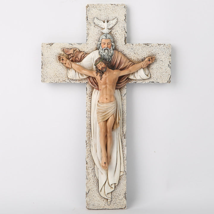 Christianartworkshop Holy Trinity Crucifix Wall Art with Christ, Father and Holy Spirit - image 4