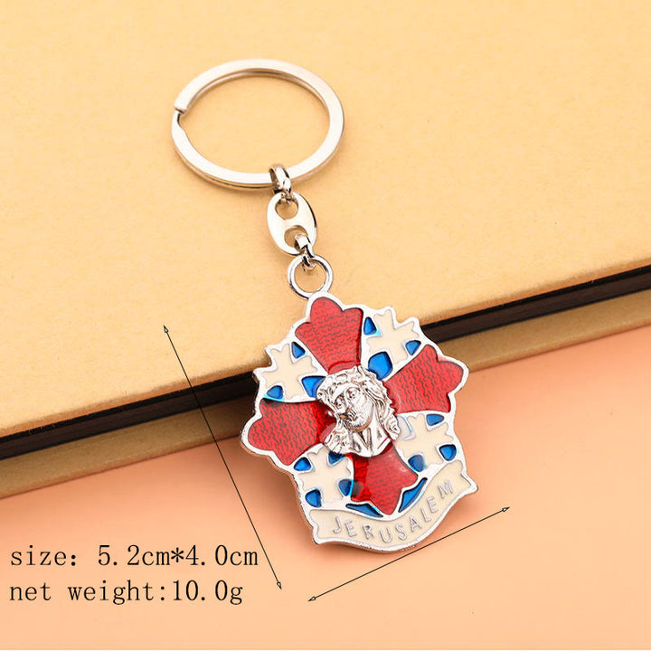Christianartworkshop Minimalist Silver - Toned Dove Cross Keychain: Subtle Reminder of Divine Love - image 2