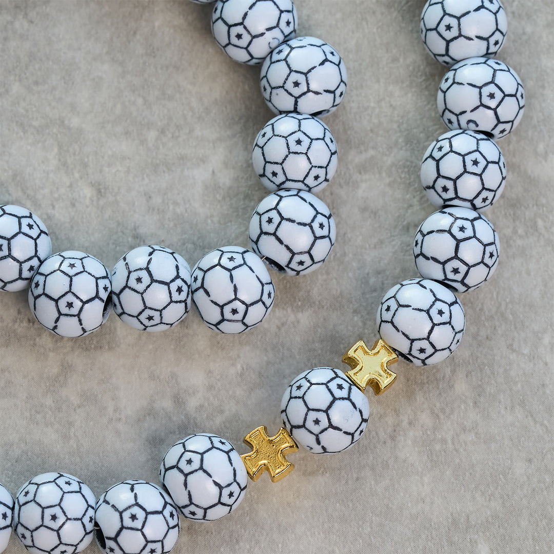 Christianartworkshop Dual Colors Faith & Victory Soccer Rosary with Crucifix & Holy Grail - image 15