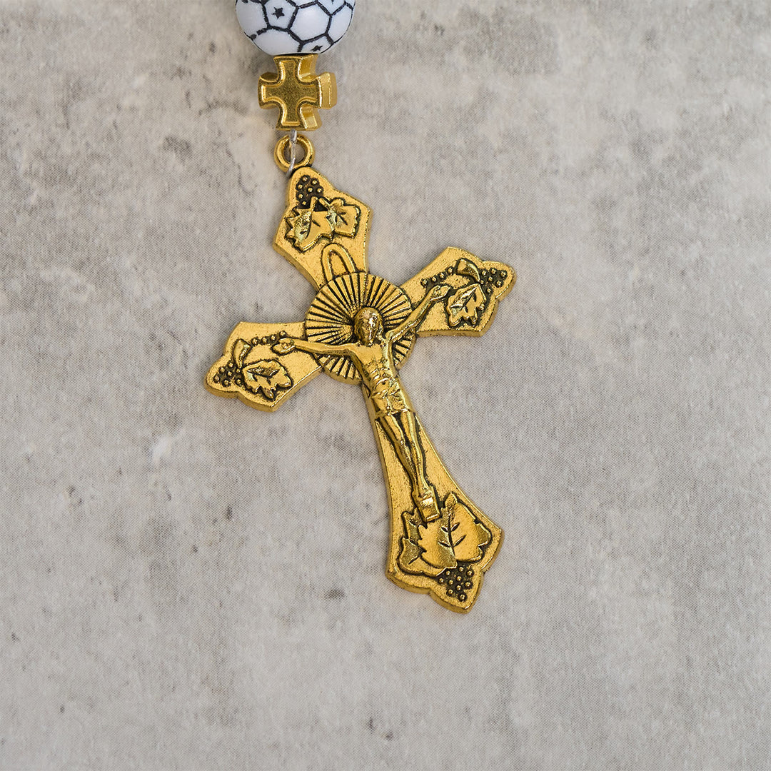 Christianartworkshop Dual Colors Faith & Victory Soccer Rosary with Crucifix & Holy Grail - image 17
