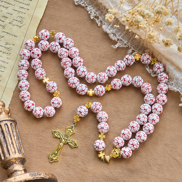 FREE Today: Dual Colors Faith & Victory Soccer Rosary with Crucifix & Holy Grail - image 3