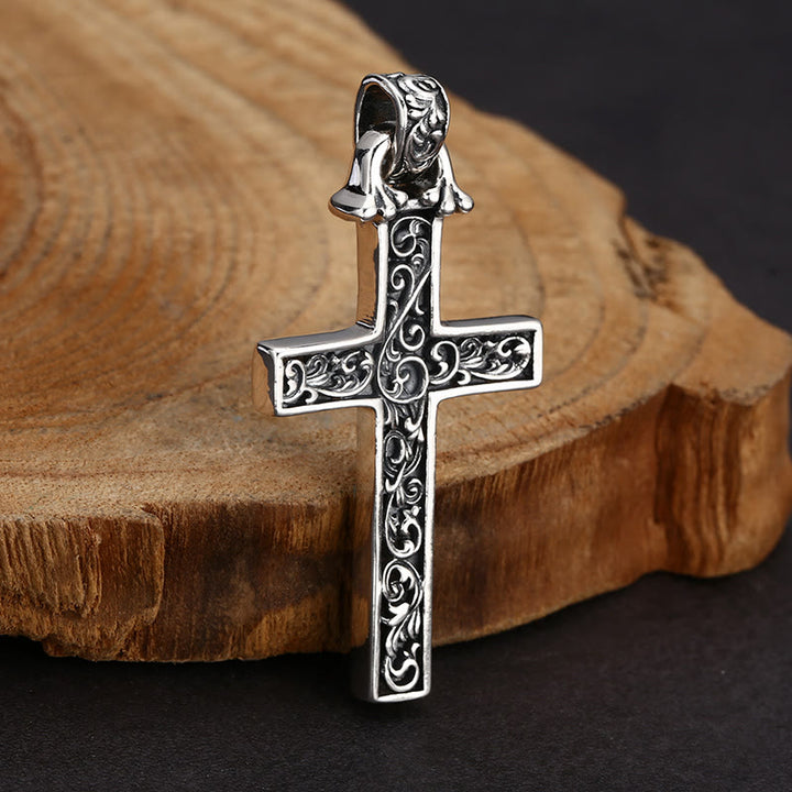 Christianartworkshop Intricate Sterling Silver Cross with Golden Dove: An Exquisite Blend of Detail and Devotion - image 5