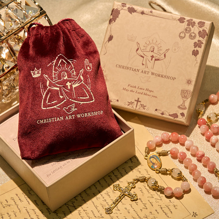 Christianartworkshop Thanksgiving Gift: Immaculate Heart of Mary Rosary + Thanksgiving Card | Expressing Gratitude Through Faith - image 2