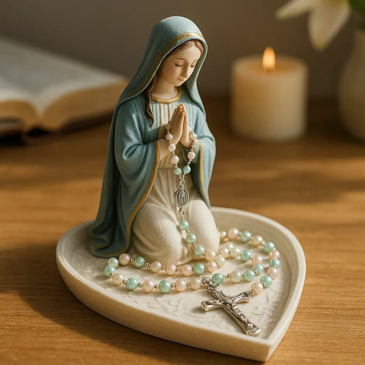Christianartworkshop Classic Resin Praying Jesus Rosary Holder: A Timeless Emblem of Devotion - Our Lady - L (Height 20cm) - image 1