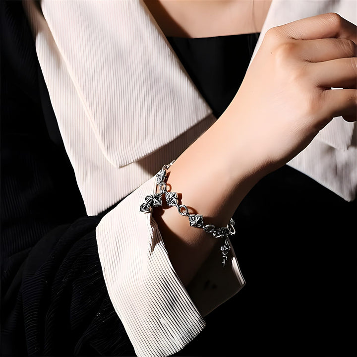 Christianartworkshop Retro - Styled Sterling Silver Cross Bracelet with Floral Motifs: A Nostalgic Sign of Faith - image 2