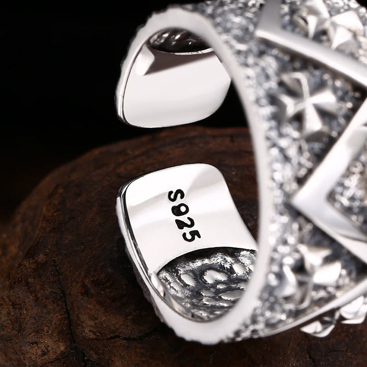 Christianartworkshop Classic 925 Silver Cross - Patterned Ring: A Profound Symbol of Faith - image 2