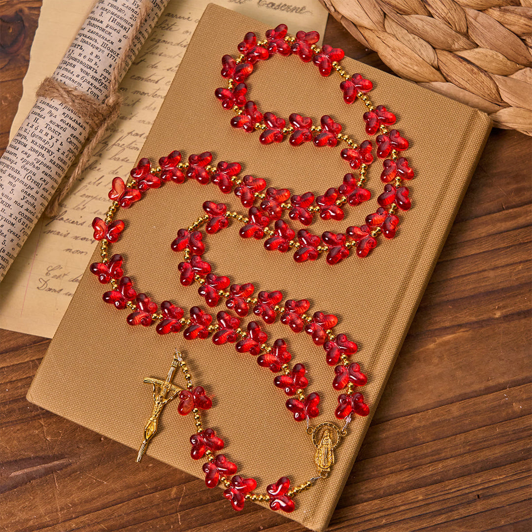 FREE Today: Our Lady's Grace with Blessed Red Butterfly Prayer Beads Animal Rosary - image 4