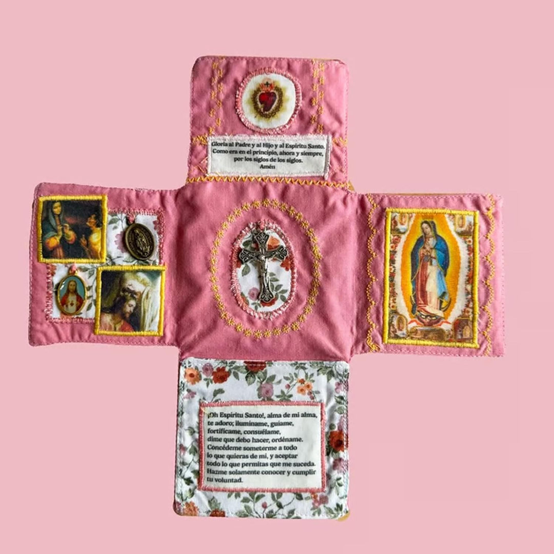 Christianartworkshop Handmade Embroidered Fabric Cross with Charms: A Rare Fusion of Craftsmanship and Faith - image 4