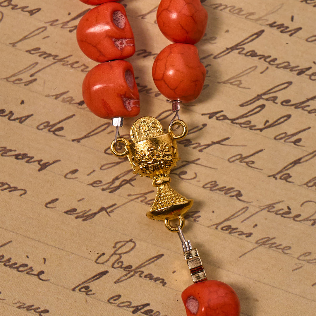 FREE Today: Light Over Darkness - Holy Grail of Salvation with Mystic Crimson Skull Beads Halloween Rosary - image 8