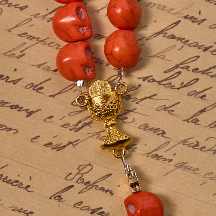 FREE Today: Light Over Darkness - Holy Grail of Salvation with Mystic Crimson Skull Beads Halloween Rosary - image 8