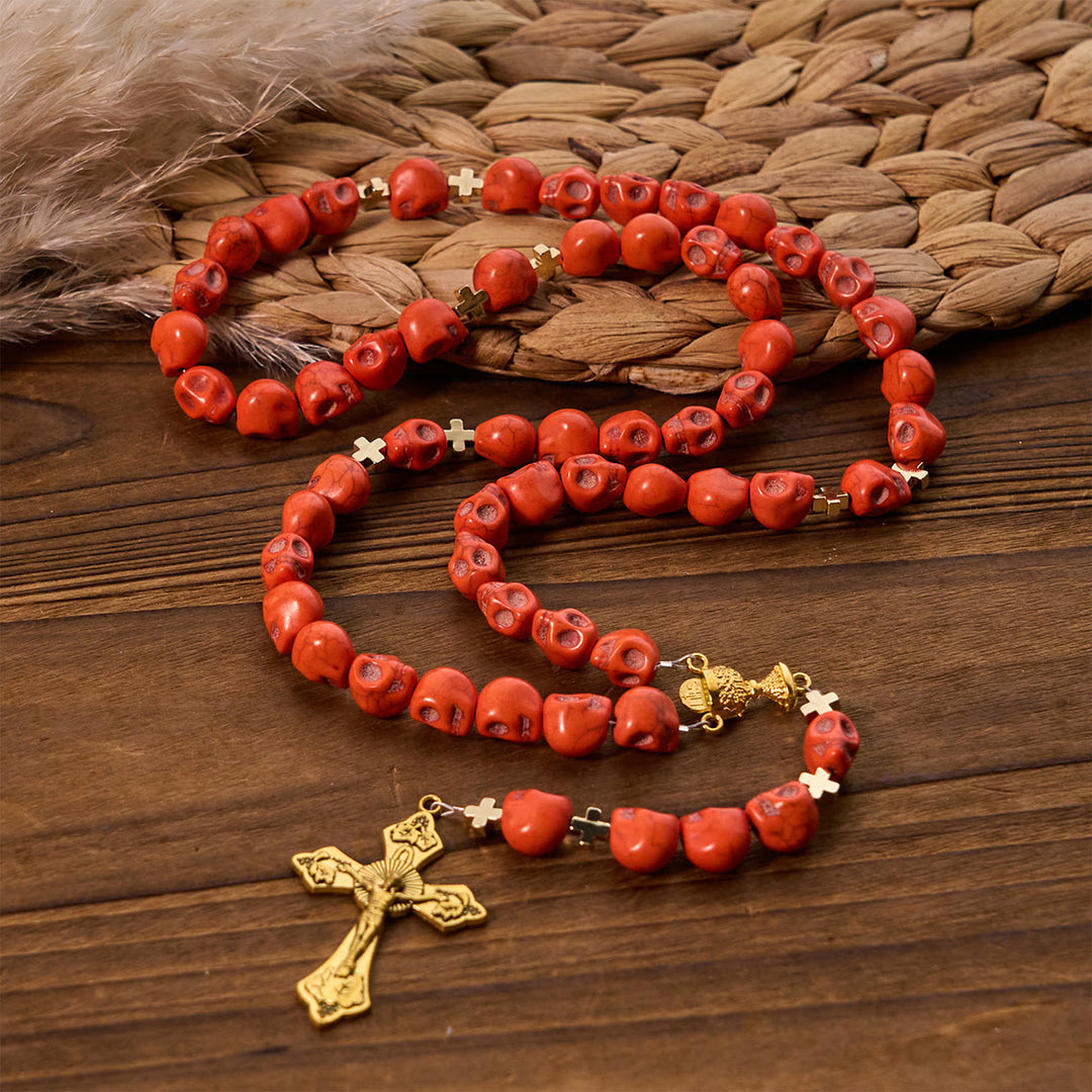 FREE Today: Light Over Darkness - Holy Grail of Salvation with Mystic Crimson Skull Beads Halloween Rosary - image 2