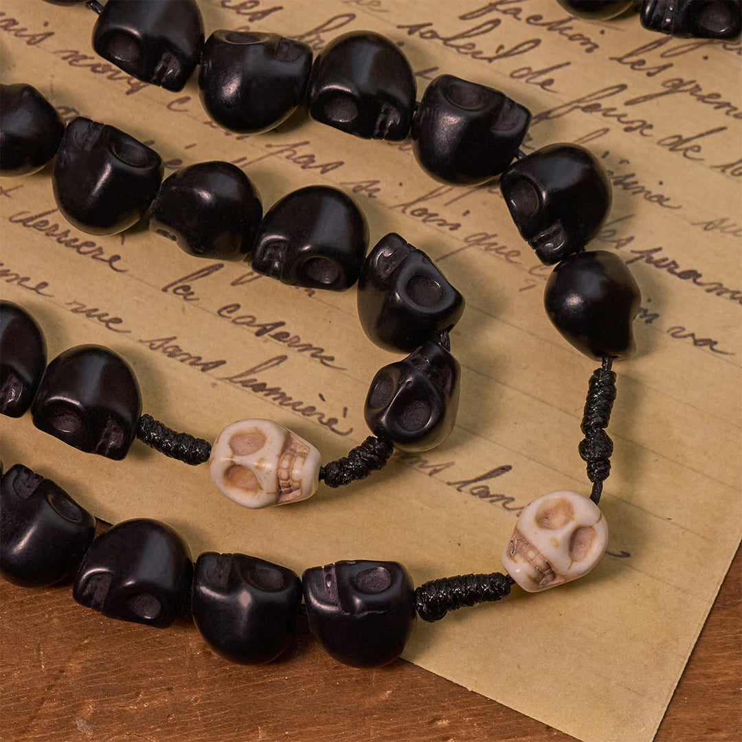 FREE Today: Light Over Darkness - Pardon Crucifix of Mercy with Black Skull Beads Halloween Prayer Rosary - image 7