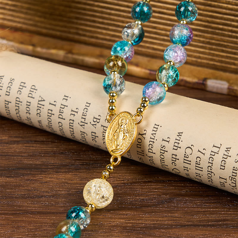 FREE Today: Rainbow of Faith 5-Style MultiColored Shimmering Crackle Glass Rosary - image 16