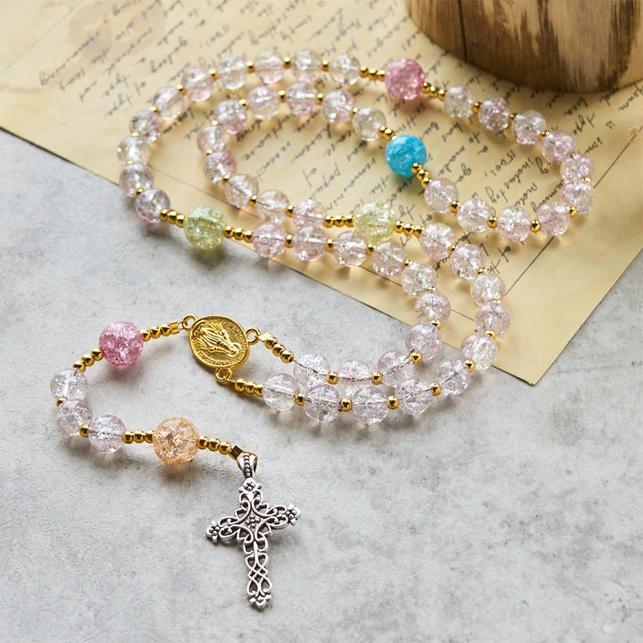 FREE Today: Rainbow of Faith 5-Style MultiColored Shimmering Crackle Glass Rosary - image 22