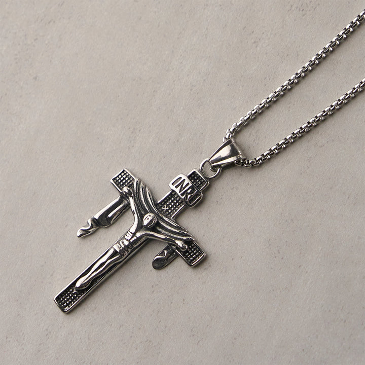 Christianartworkshop Artistic Sterling Silver INRI Cross Necklace: A Unique Blend of Art and Belief - image 3