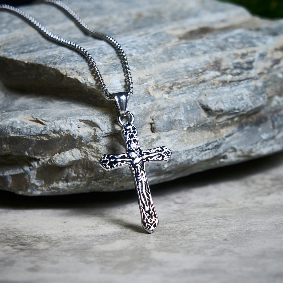 Christianartworkshop Classic Stainless Steel Ornate Cross Necklace: A Profound Symbol of Faith - Stainless Steel - image 0