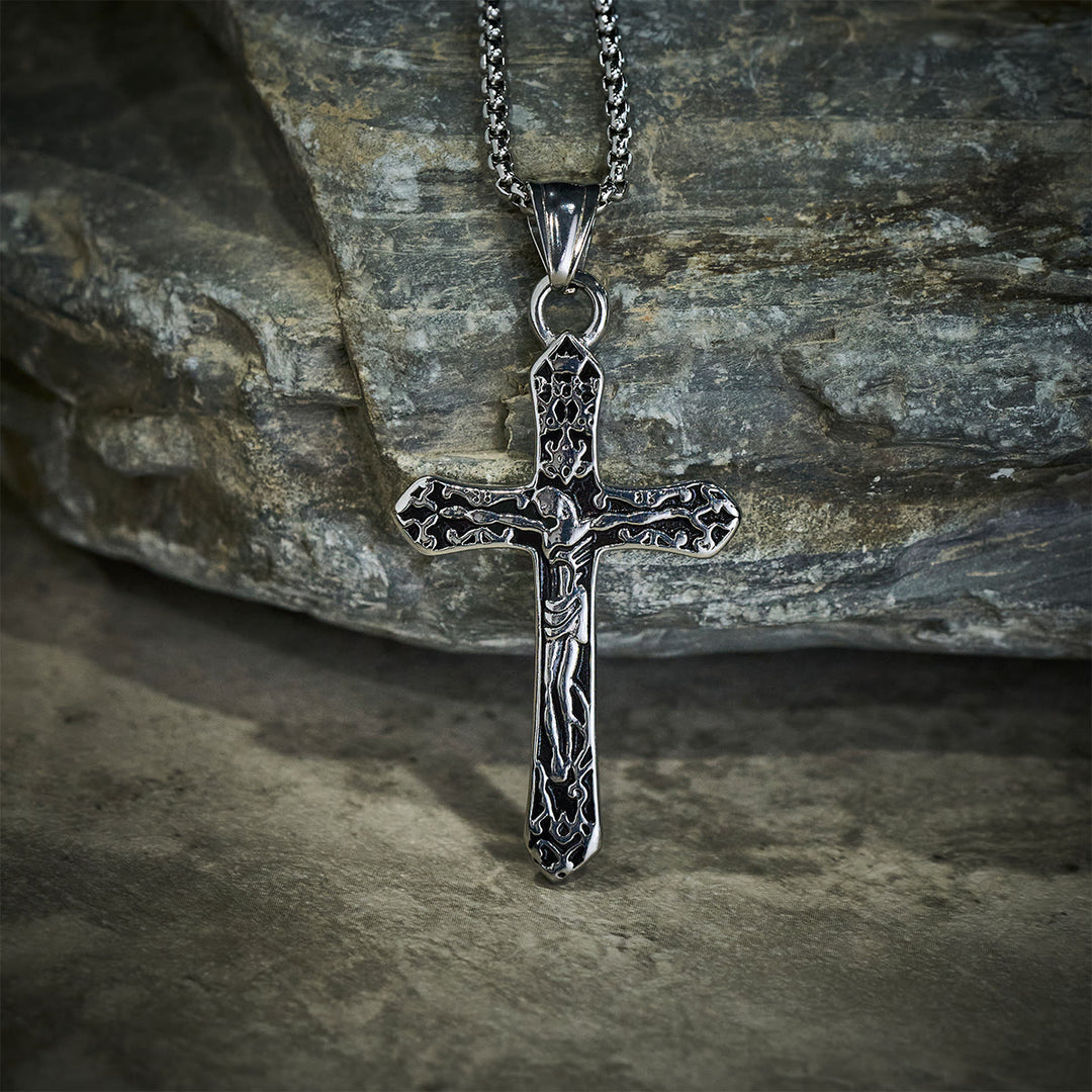FREE Today: Sacred Strength Crucifix Pendant Necklace with Carved and INRI Cross Designs - image 6