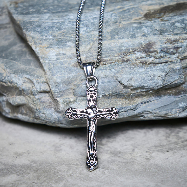 FREE Today: Sacred Strength Crucifix Pendant Necklace with Carved and INRI Cross Designs - image 5