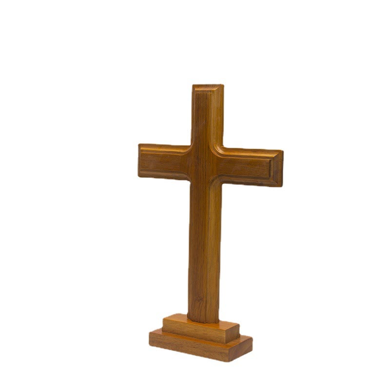 Christianartworkshop Minimalist Wooden Cross Decor with Base: A Subtle Sign of Spiritual Serenity - image 5