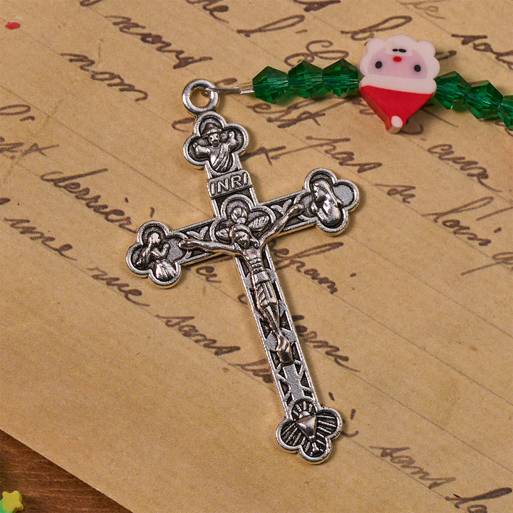 Christianartworkshop Unique Christmas Celebration Rosary with Colorful Candy Cane, Santa & Snowman - image 7
