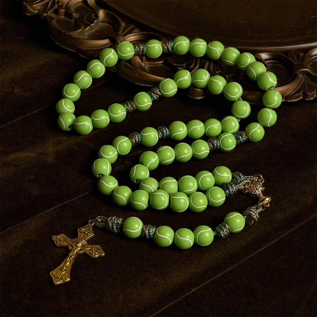 Christianartworkshop Crucifix of Victory with Dynamic Tennis Prayer Rosary: Faith Meets Athletic Passion - image 2