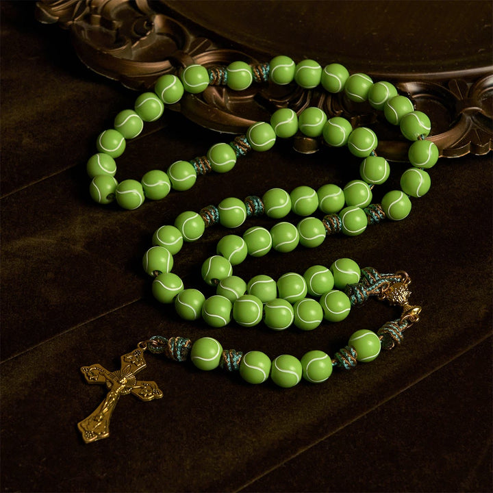 Christianartworkshop Crucifix of Victory with Dynamic Tennis Prayer Rosary: Faith Meets Athletic Passion - image 2