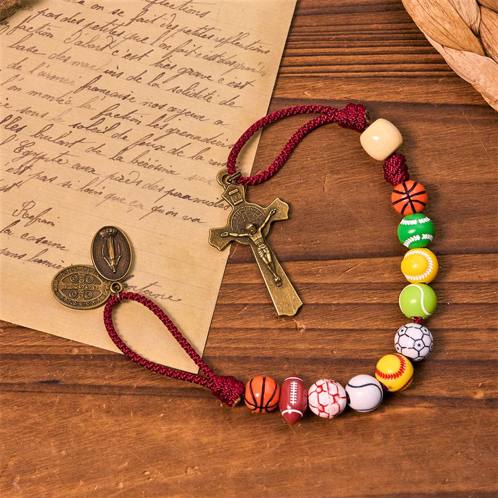 All-in-One Sports Prayer Rosary Keychain with Multi-Sport Beads: No Regrets in Every Game - image 4