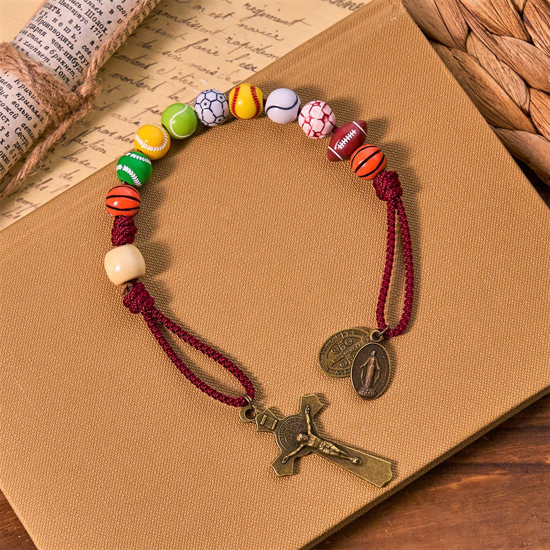 All-in-One Sports Prayer Rosary Keychain with Multi-Sport Beads: No Regrets in Every Game - All-in-One Sports Prayer - image 0