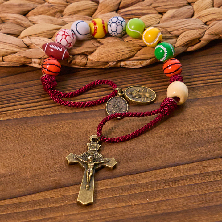 All-in-One Sports Prayer Rosary Keychain with Multi-Sport Beads: No Regrets in Every Game - image 2