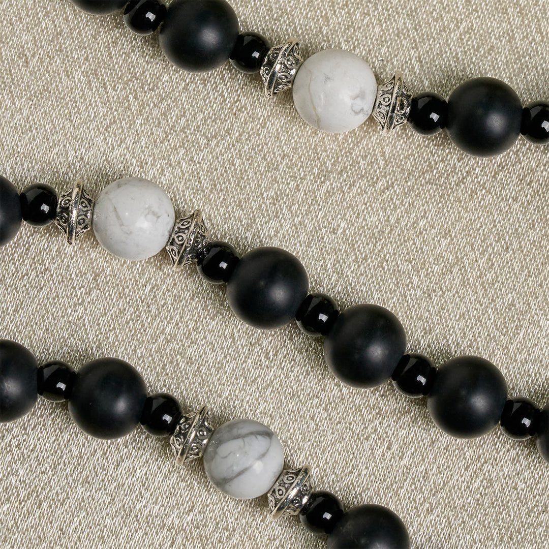 Christianartworkshop Handcrafted Matte Black Beads Rosary with Silver Crucifix & Miraculous Medal - image 8