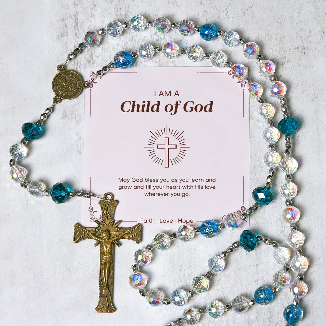 Christianartworkshop PRAYERFUL FAITH: Elegant Shining Beads St. Benedict Rosary with Gift Card - Child of God - image 2