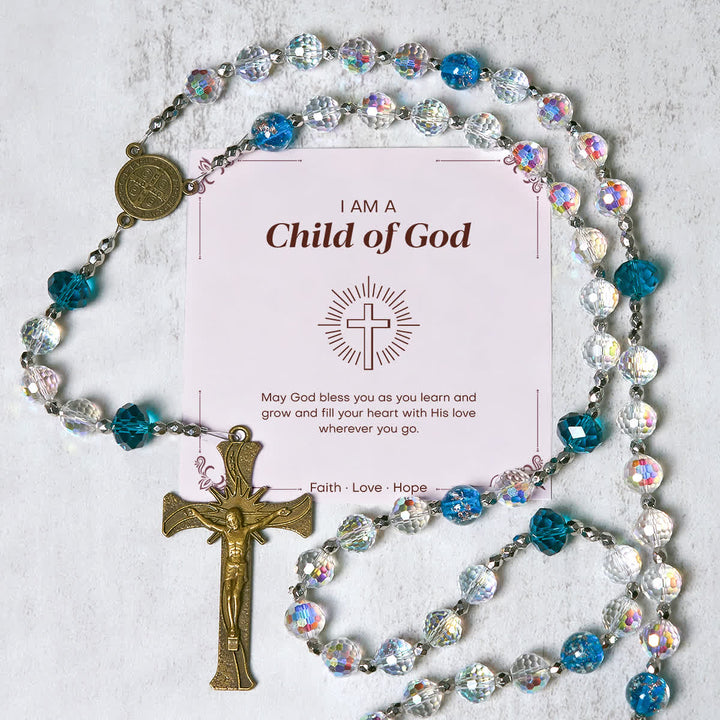 Christianartworkshop PRAYERFUL FAITH: Elegant Shining Beads St. Benedict Rosary with Gift Card - Child of God - image 2
