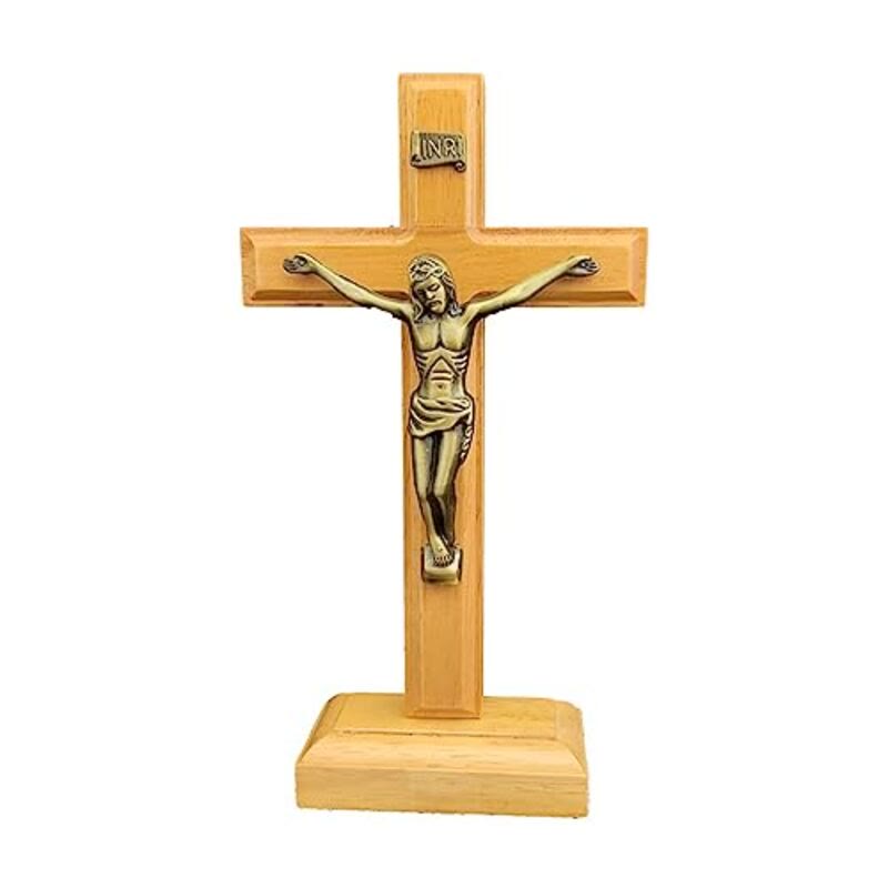 Christianartworkshop Wooden Crucifix with Bronze - Toned Figure: A Timeless Emblem of Devotion - image 2