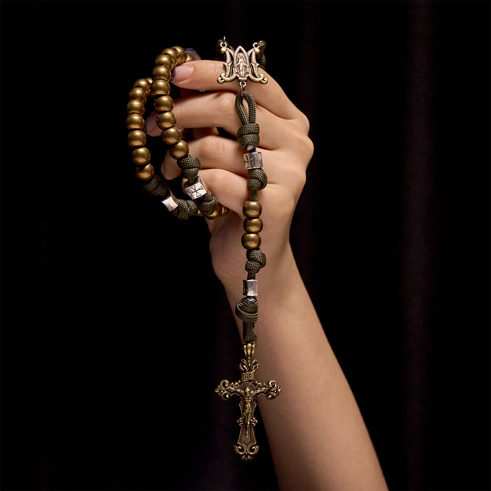 Christianartworkshop Enduring Faith Paracord Rosary with Bronze Beads: Tradition Woven with Strength - image 1