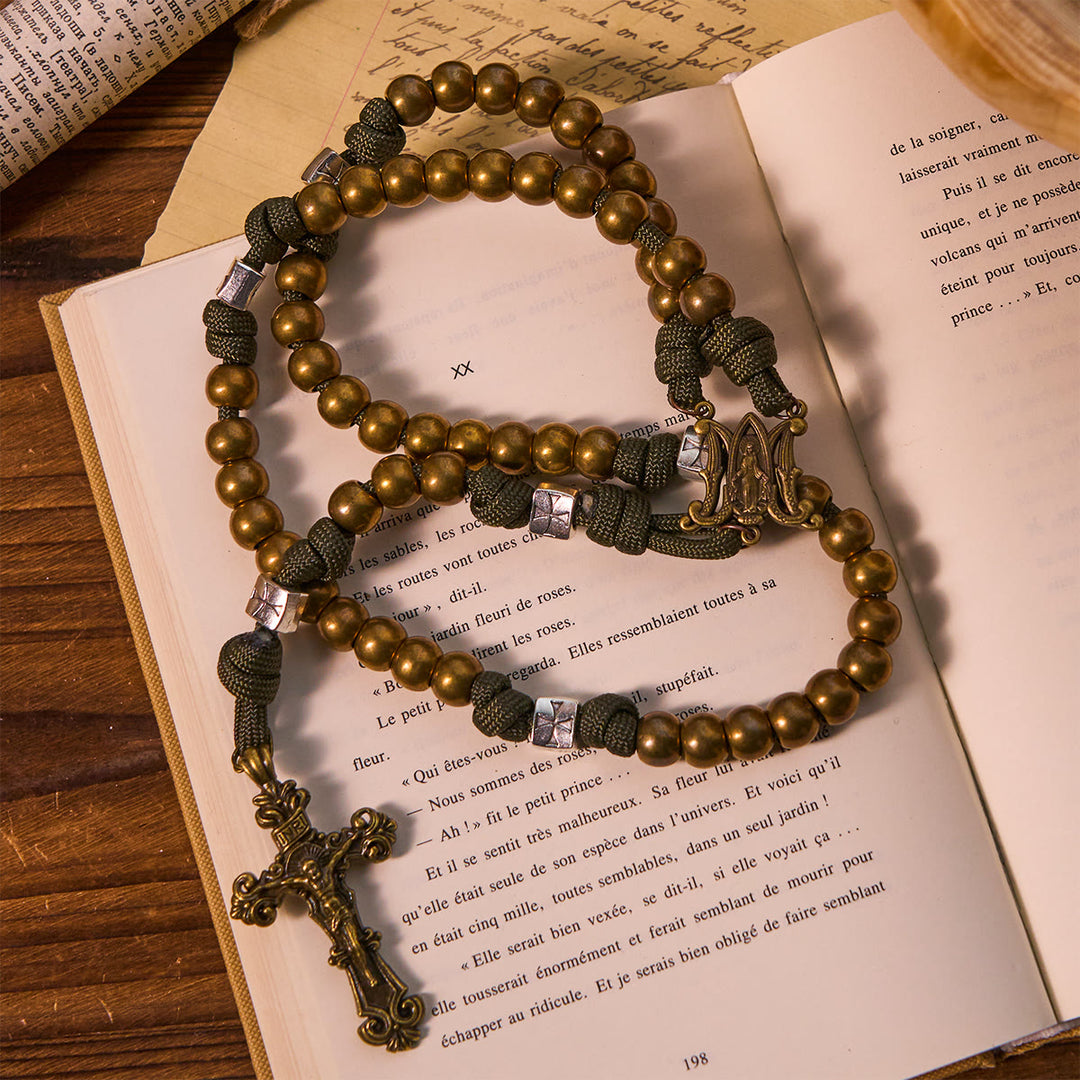 Christianartworkshop Enduring Faith Paracord Rosary with Bronze Beads: Tradition Woven with Strength - image 2