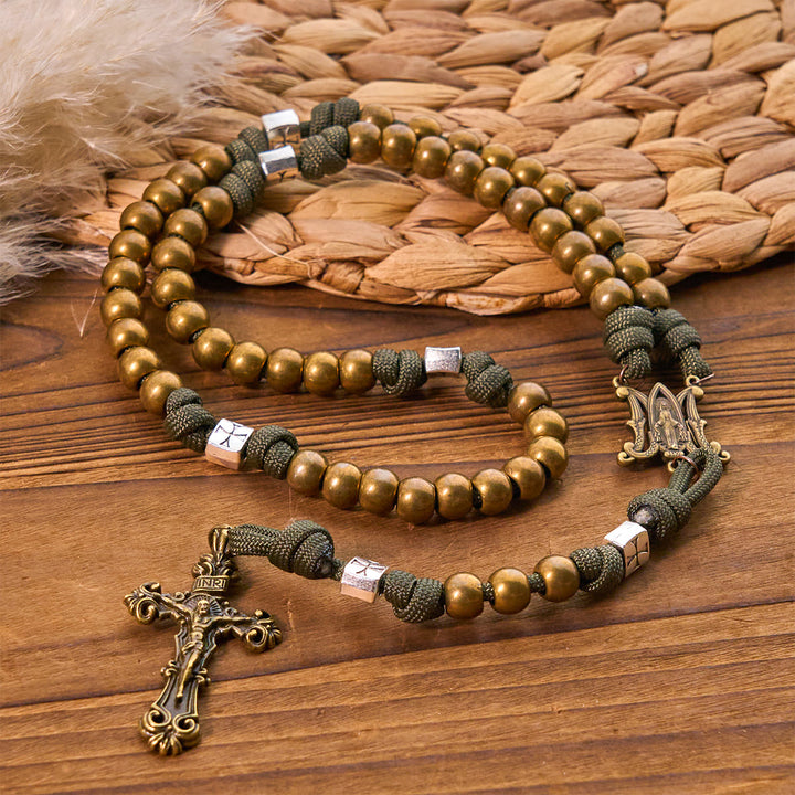 Christianartworkshop Enduring Faith Paracord Rosary with Bronze Beads: Tradition Woven with Strength - image 3