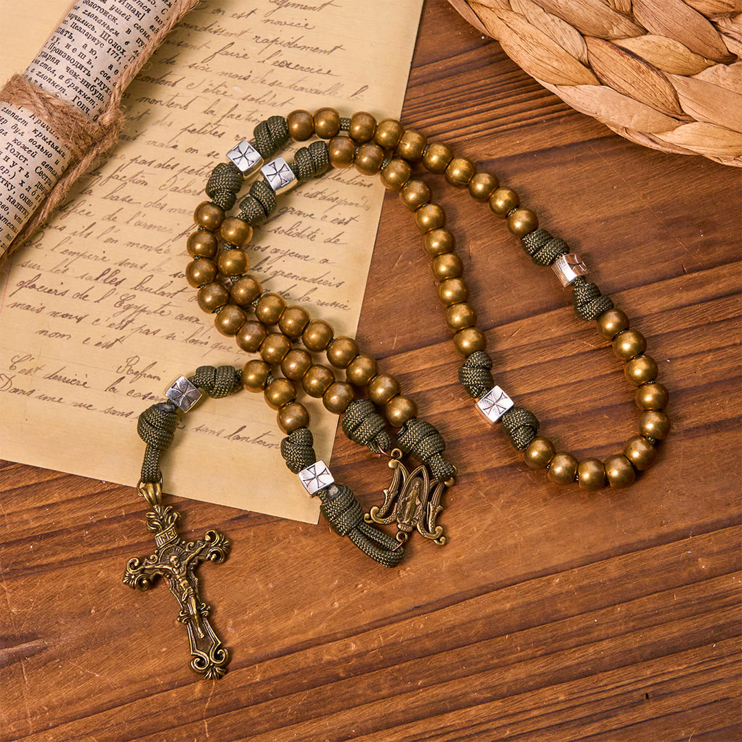 Christianartworkshop Enduring Faith Paracord Rosary with Bronze Beads: Tradition Woven with Strength - image 5